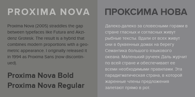Шрифт Proxima Nova Cyrilic